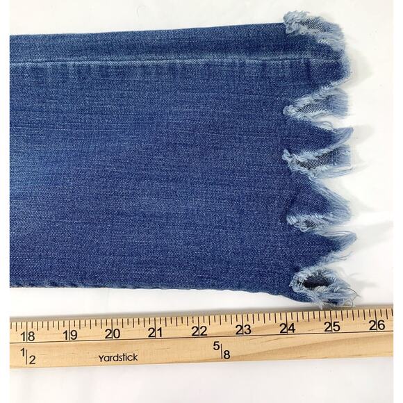 Black Label C' Est Toi Jeans Womens Size 27 Raw Hem Destroyed Denim Patches - Picture 10 of 11